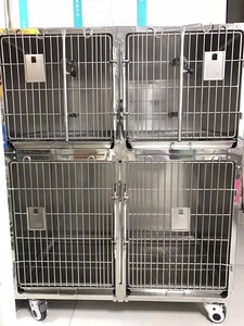 ICU hastane veteriner yüksek kaliteli paslanmaz çelik 304 hayvanlar istiflenebilir köpek kafesleri - Product Image 2