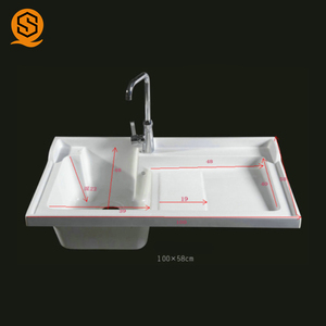 Lavabo Moderno per Hotel con Rubinetto a Foro Singolo e Garanzia di 10 Anni - Product Image 1