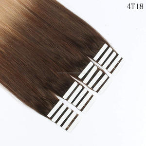 Deux Tons T4/18 <span class=keywords><strong>Brun</strong></span> Blonde ombre remy bande dans les extensions de cheveux - Product Image 5