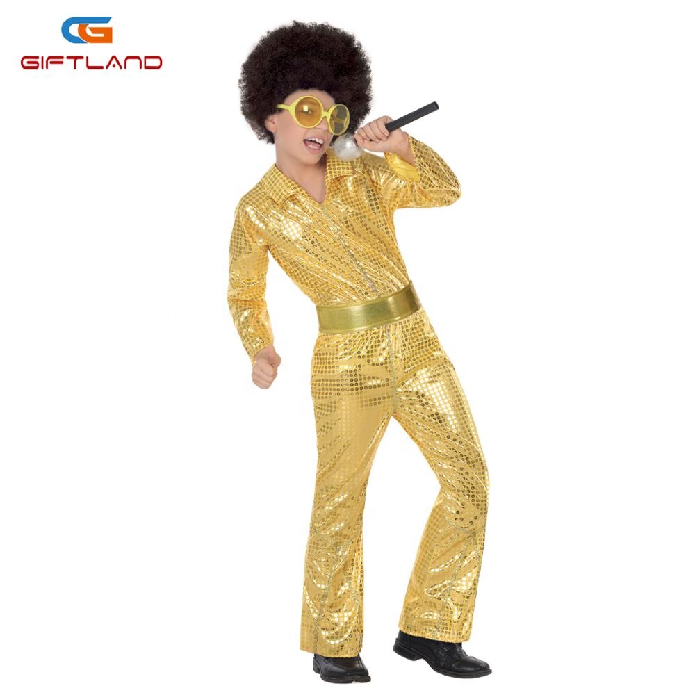 Yellow Shiny Disco Costume