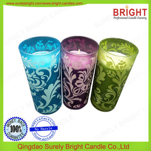 Vela en vidrio vaso cristal color deslustrado cera de soja aromática perfumada con aroma buena calidad - Product Image 4