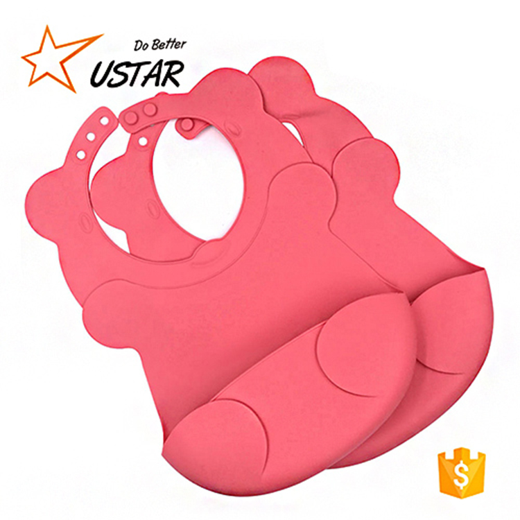 Горячие продажи 100% пищевой хлопка водонепроницаемый силиконовые нагрудники милые мягкие детские нагрудник с большой карман