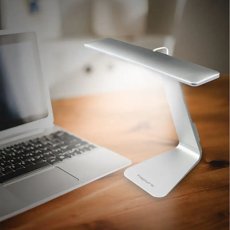 YS led 데스크 램프, 맥북과 일치하는 스타일, 초박형 테이블 램프, 28 LED 조명 3 레벨 디밍, 휴대용 충전식
