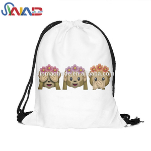 Personnalisé 3d imprimé singe emoji polyester sac de cordon étanche - Product Image 1