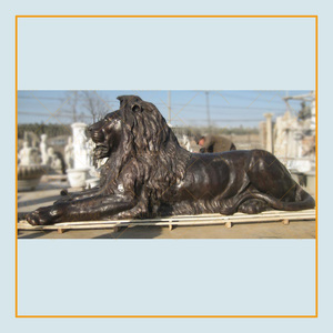 Alta qualidade personalizado estilo africano elenco grande bronze animal leão estátua escultura