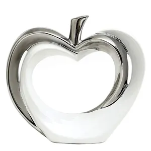 Apple Statue Home Decoration Keramik Silber Apfel