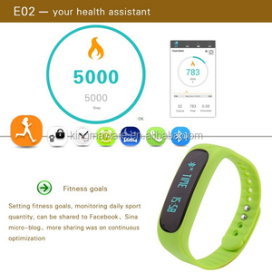 2016 Nuevos Calientes E02 Impermeable deporte inteligente de pulsera con monitor de ritmo cardíaco Para Android y ios - Product Image 6