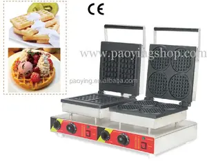 2 in 1 Commercial Use Non-stick 110v 220v Electric Belgian Waffle + Mini Round Waffle Machine