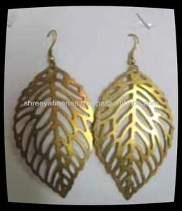 Hot Selling Brass Leaf Shape <b>Fashion</b> <b>Earring</b> for Ladies Latest Design High Demand Vintage - Product Image 2