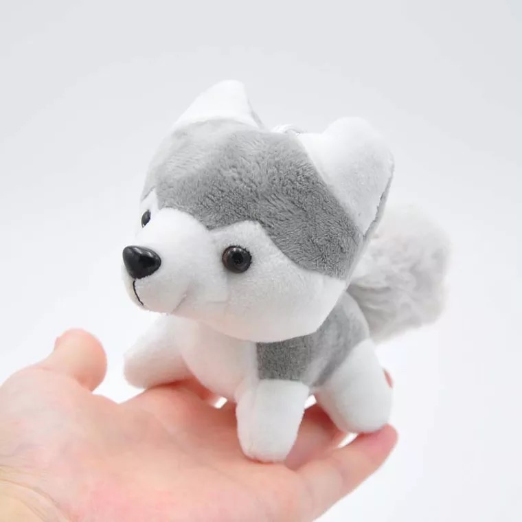 husky plush keychain
