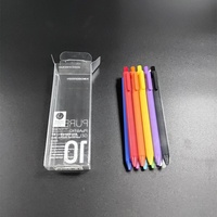 Benutzer definierte Logo gedruckt Kunststoff Stift Box transparente Gel Tinte Stift Box Verpackung für 10 Stück Gel Tinte Stifte