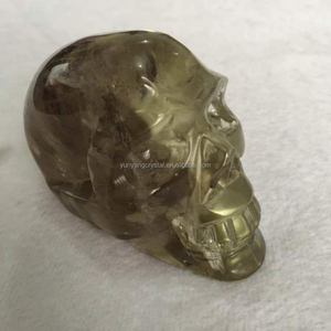 Calavera de Cristal de citrino de arcoíris, tamaño natural, hecha a mano, encantadora, a la venta - Product Image 5