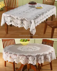 <span class=keywords><strong>Polyester</strong></span> Ren Hoa In Khăn Trải Bàn Trắng Ren Khăn Trải Bàn Ren Lớp Phủ - Product Image 1