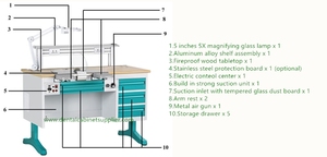 Wellwillgroup Customize Design <strong>Corner</strong> Dental Lab <strong>Bench</strong> - Product Image 6