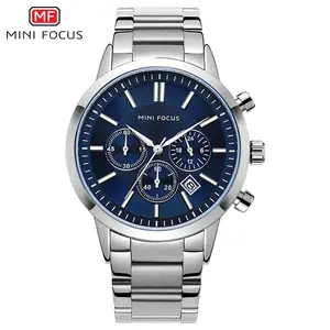 Top Luxury Brand Mens Watch Business Chronograph Calendar 24 Hour Clock Stainless Steel Quartz Mini fokus 0188 Men Wrist Watches