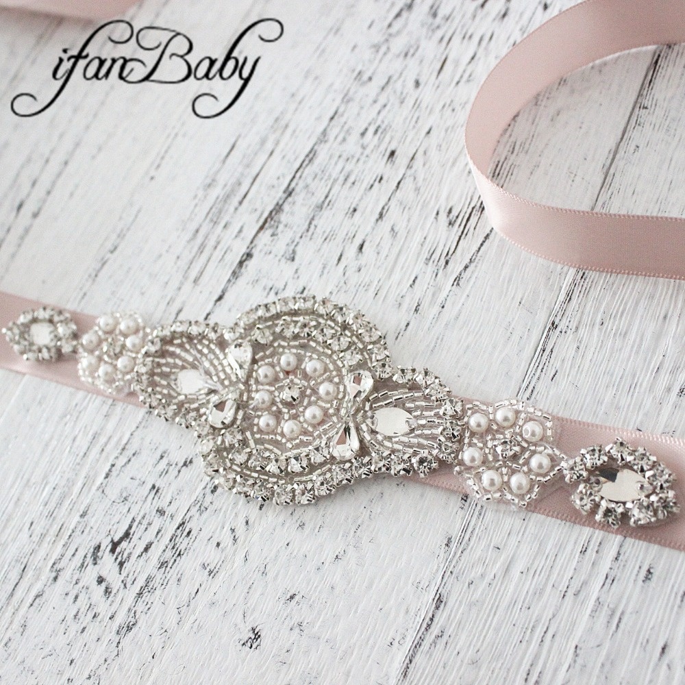 Women's Fashion PU Belt with Rhinestone Plastic Wedding Sash with Elegant Style