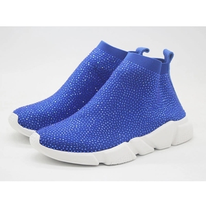 2025 sneaker alla moda da <span class=keywords><strong>donna</strong></span> con <span class=keywords><strong>calzino</strong></span> di strass in maglia colorata con logo personalizzato popolare - Product Image 1