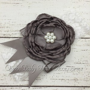 Bébé Baptême Bandeaux Avec Satin Rosette Perle Bling Dentelle Arcs Nouveau-Né Bandeaux Photo Prop - Product Image 4