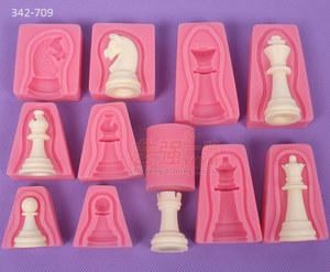 Moule en silicone à fleurs fondant, moule en 3d pour échecs internationaux, en silicone - Product Image 2