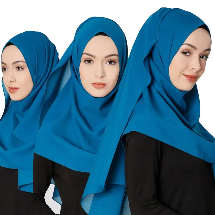 Chiffon Hoofddoek Moslim Hijab Collectie Populaire Parel Nieuwe 2018 Abaya Vrouwen Meisje Dame, vrouwen Midden-oosten Volwassenen Nieuwste Plain Sjaal