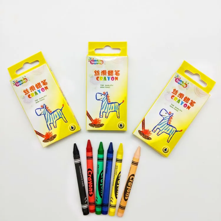 Juego de crayones coloridos de arte promocional para niños, paquete de 4/6/8/12 crayones
