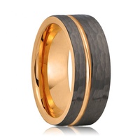 Bague de mariage en tungstène martelée, anneau en bronze, or Rose, pour Couple, homme et femme