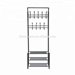 <strong>Hall</strong> Entryway Free Standing Tree Hanging Bag Hat Jacket Umbrella Metal Clothes Hanger <strong>Stand</strong> With Shoe Rack - Product Image 3
