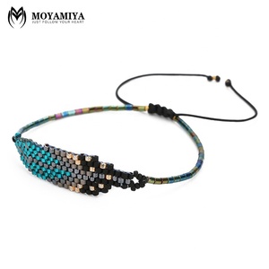 MI-B180020 Moyamiya fait main Miyuki perles de rocaille Feuille/Plume Bracelet Perle Chaîne bracelet à Breloques - Product Image 1