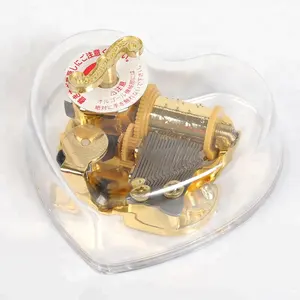 Heart-shaped acrylic SANKYO movement music box