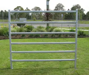Panel de 6 barras de Metal de alta resistencia, carril ovalado, para patio de ganado, Au