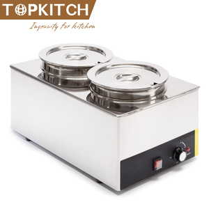 Bain-marie électrique en acier inoxydable, chauffe-plats et buffet, table à vapeur, double <span class=keywords><strong>section</strong></span> avec 2 bacs ronds, casseroles, poêles pour - Product Image 1