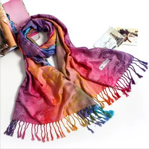 Chal pashmina, capa de ópera, color rosa, 5 colores, arcoíris, 100% algodón