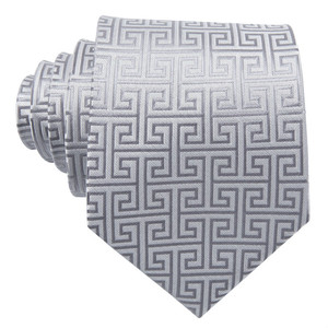 Di lusso di Business Personalizzata Grigio <span class=keywords><strong>Gemelli</strong></span> Hanky Cravatte Da <span class=keywords><strong>Uomo</strong></span> Commercio All'ingrosso Plaid di Seta Mens Cravatta Set - Product Image 3