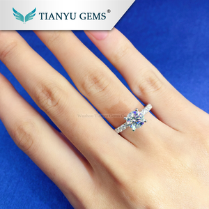 14 K/18 k Blanco/oro amarillo 1ct-2 Carat Forever one def VVS diamante sintético moissanite compromiso precio del anillo - Product Image 2
