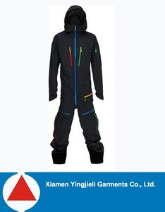2014 Diseño del <span class=keywords><strong>mono</strong></span> de esquí personalizado Negro Hombres Trajes de nieve de una pieza adultos personalizada - Product Image 1