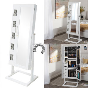 Floor Standing Jewelry Storage <strong>Cabinet</strong>, <strong>Jewellery</strong> <strong>Cabinet</strong> with Dressing <strong>Mirror</strong> - Product Image 6
