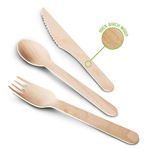 Respetuoso del medio ambiente desechables <span class=keywords><strong>de</strong></span> madera <span class=keywords><strong>de</strong></span> bambú cubiertos <span class=keywords><strong>con</strong></span> <span class=keywords><strong>cuchillos</strong></span> tenedores cucharas utensilio conjuntos - Product Image 1