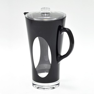 Jarra de agua fría de plástico negro moderno con tapa - Product Image 1