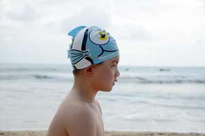 Gorro de natación de silicona impermeable de alta calidad unisex elegante para niños - Product Image 5