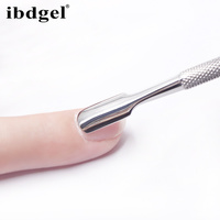 Poussoir à ongles en acier inoxydable, vernis à ongles, double face