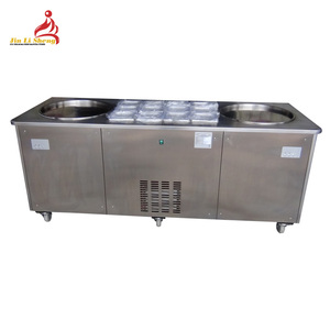 เครื่องทำไอศกรีมรีดเย็น2กระทะ,เครื่องทำไอศ<span class=keywords><strong>ครีม</strong></span>ทอดสำเร็จรูปพร้อมภาชนะใส่ท็อปปิ้ง - Product Image 1