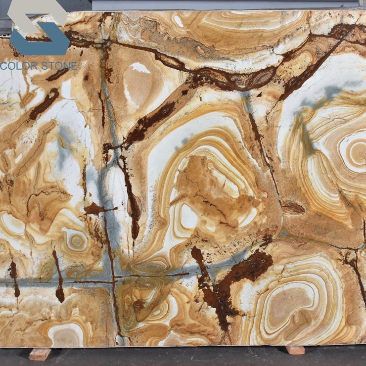 Роскошные натуральные бразильские экзотические золотые каменные полированные гранитные плиты Palomino для столешниц