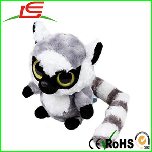 2017 heiße gefüllt schwarz weiß nette große augen lemur plüschtiere - Product Image 3
