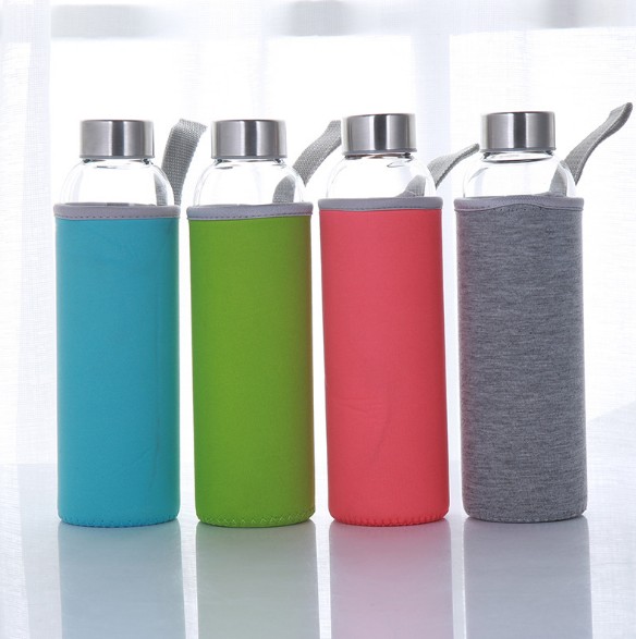 Borosilicate Custom BPA Free Borosilicate Glass Water Bottle With Custom Design