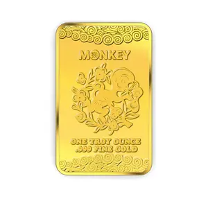 china suppliers new year personalised novelty commemorative double die zinc alloy metal 24k gold clad bullion bar