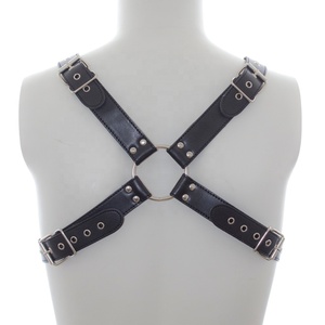 Bondage Mainan Kulit Gay Bar Tali Dada Pengekang Kostum Sabuk Pria Tali Bahu Pengekang Otot Fetish SM - Product Image 4