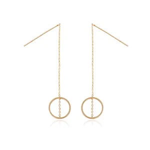 94525 Xuping fashion women jewelry wholesale long tassels gold hoop beautiful drop earrings