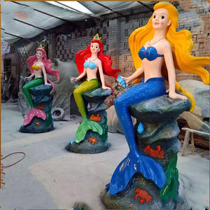 Créatures marines Décoration En Fiber De Verre Grandeur nature Princesse Sirène <span class=keywords><strong>Statue</strong></span>