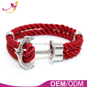Moda Vintage Estilo Antiguo de la Aleación <span class=keywords><strong>del</strong></span> Ancla Cuerda Trenzada De Poliéster Para Hombre Pulsera de Anclaje - Product Image 3