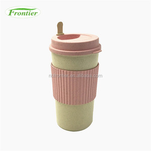 Especiales personalizados diseño viaje Fibra de trigo taza de café con tapa de silicona - Product Image 1
